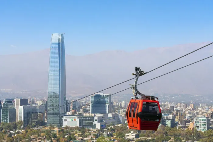 Framed Print : Cable car with Gran Torre Santiago in background, Santiago Metropolitan Park, San Cristobal Hill, Providencia, Santiago, Santiago Province, Santiago Metropolitan Region, Chile Framed Print : Cable car with Gran Torre Santiago in background, Santiago Metropolitan Park, San Cristobal Hill, Providencia, Santiago, Santiago Province, Santiago Metropolitan Region, Chile