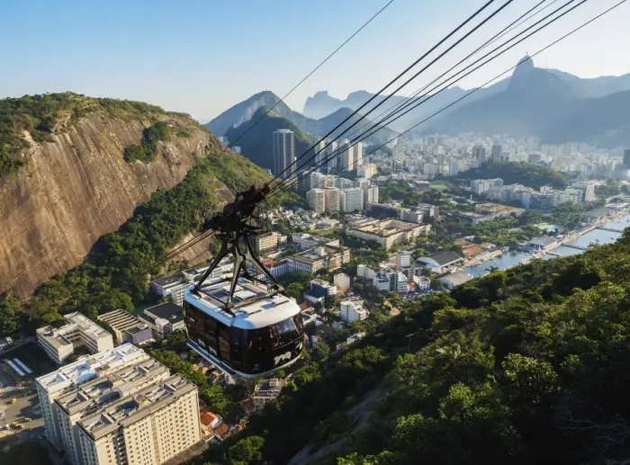 Framed Print : Cable Car to Morro da Urca and Sugarloaf Mountain, Rio de Janeiro, Brazil Framed Print : Cable Car to Morro da Urca and Sugarloaf Mountain, Rio de Janeiro, Brazil