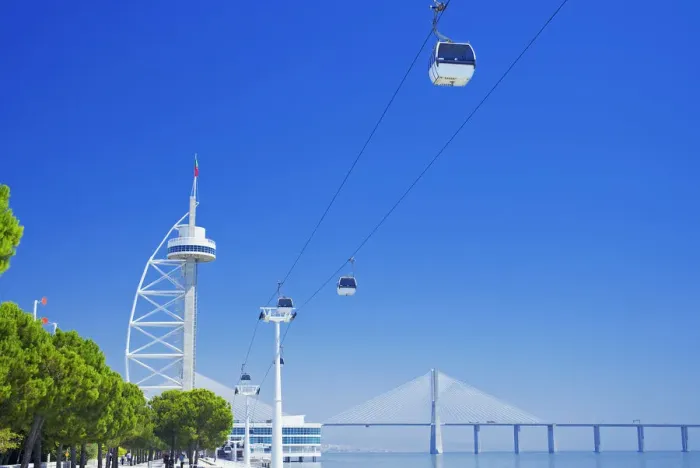 Framed Print : Cable-car at Park of Nations, Lisbon, Portugal, Europe Framed Print : Cable-car at Park of Nations, Lisbon, Portugal, Europe