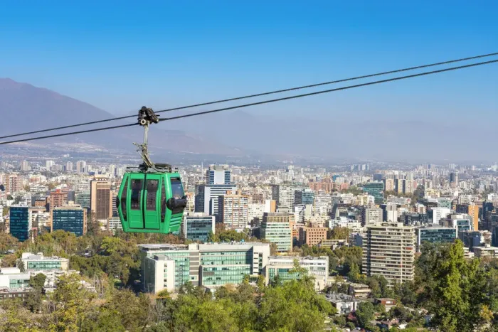 Framed Print : Cable car to Santiago Metropolitan Park, San Cristobal Hill, Providencia, Santiago, Santiago Province, Santiago Metropolitan Region, Chile Framed Print : Cable car to Santiago Metropolitan Park, San Cristobal Hill, Providencia, Santiago, Santiago Province, Santiago Metropolitan Region, Chile
