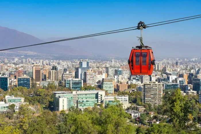 Framed Print : Cable car to Santiago Metropolitan Park, San Cristobal Hill, Providencia, Santiago, Santiago Province, Santiago Metropolitan Region, Chile Framed Print : Cable car to Santiago Metropolitan Park, San Cristobal Hill, Providencia, Santiago, Santiago Province, Santiago Metropolitan Region, Chile