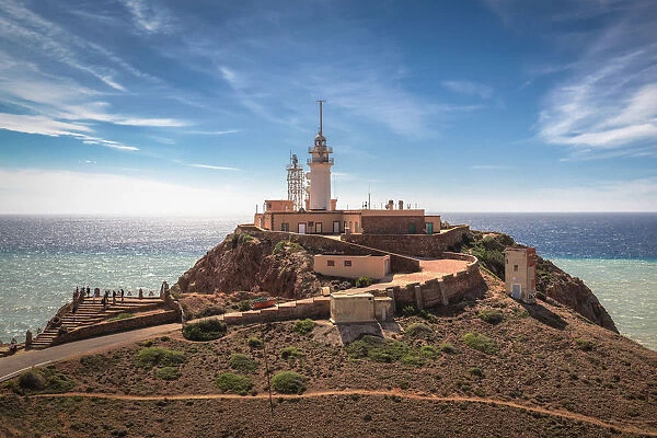 Cabo de Gata Lighthouse, Cabo de Gata National Park, Almeria Province, Region Andalucia