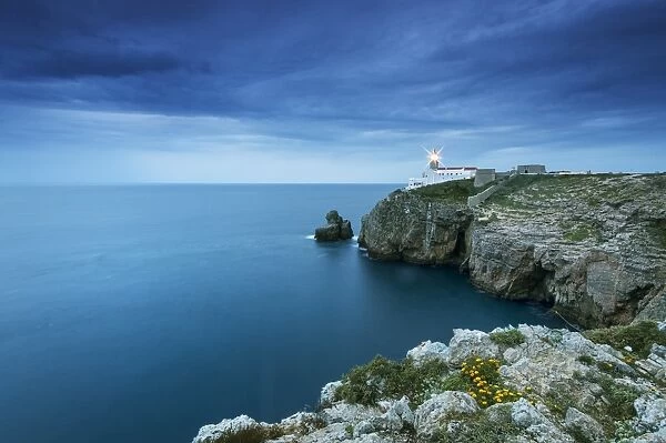 Cabo de Sao Vicente (Cape St. Vincent) and the lighthouse at dusk