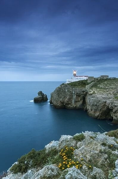 Cabo de Sao Vicente (Cape St. Vincent) and the lighthouse at dusk