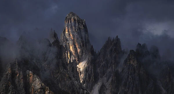 Cadini di Misurina during a storm in the Dolomites, Italy