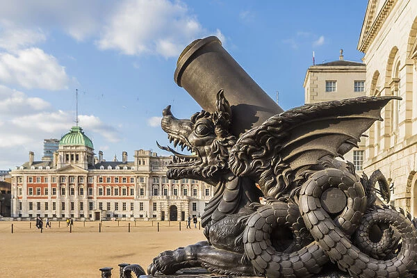 Cadiz Memorial and the Old Admiralty Building on Horse Guards Parade ground, London