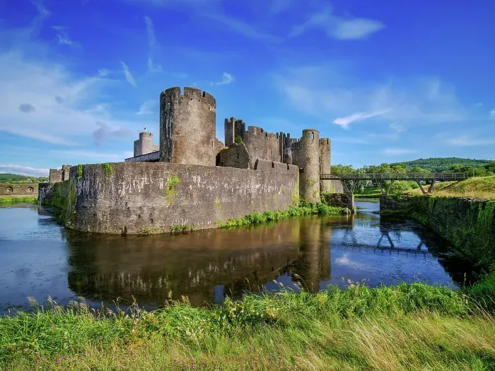 Framed Print : Caerphilly Castle and Moat, Caerphilly, Wales, United Kingdom Framed Print : Caerphilly Castle and Moat, Caerphilly, Wales, United Kingdom