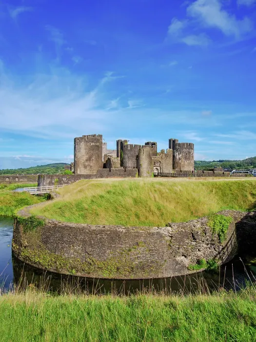 Framed Print : Caerphilly Castle and Moat, Caerphilly, Wales, United Kingdom Framed Print : Caerphilly Castle and Moat, Caerphilly, Wales, United Kingdom