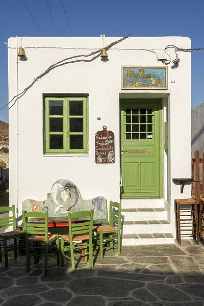 Cafe in the Chora, Folegandros, Cyclades, Greece