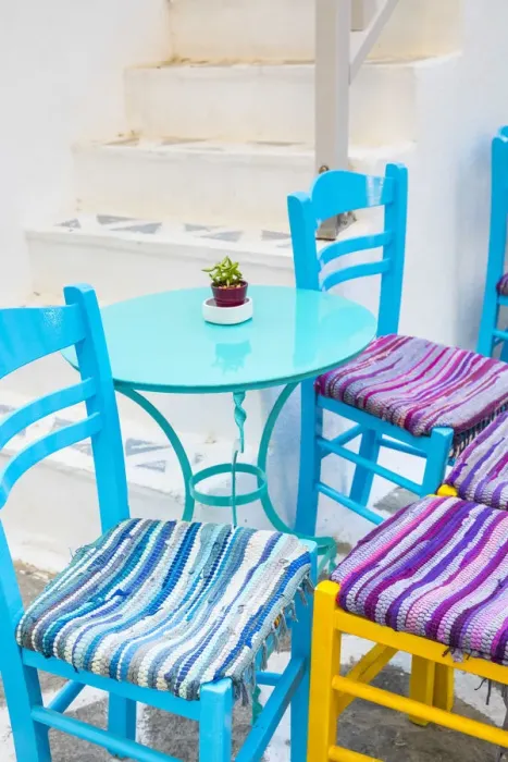 Framed Print : Cafe in Naousa, Paros, Cyclade Islands, Greece Framed Print : Cafe in Naousa, Paros, Cyclade Islands, Greece