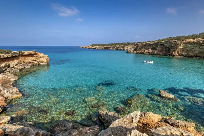 Framed Print : Cala Comte beach, Ibiza, Balearic Islands, Spain Framed Print : Cala Comte beach, Ibiza, Balearic Islands, Spain