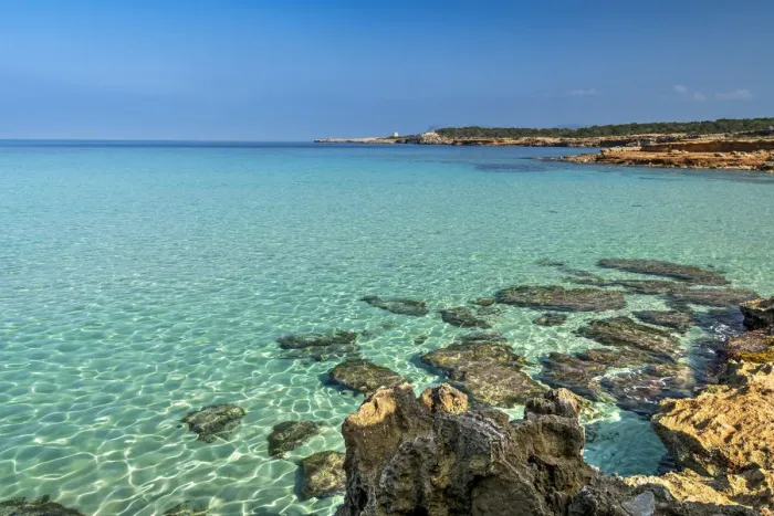 Framed Print : Cala Comte beach, Ibiza, Balearic Islands, Spain Framed Print : Cala Comte beach, Ibiza, Balearic Islands, Spain