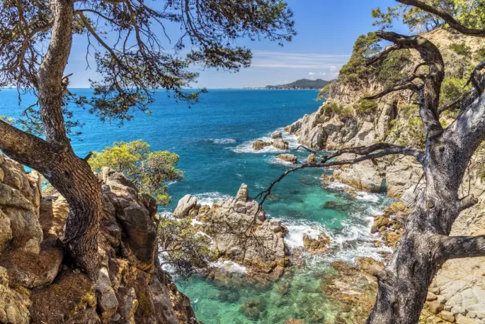 Framed Print : Cala Trons, Lloret de Mar, Costa Brava, Catalonia, Spain