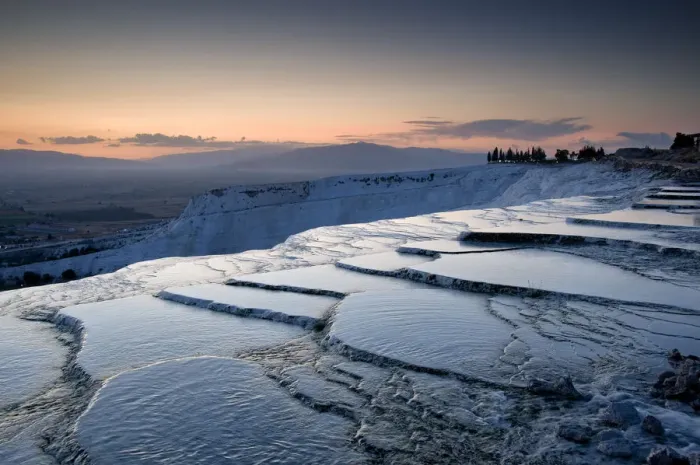 Framed Print : Calcium Travertines at sunset, Pamukkale, Hierapolis, Turkey Framed Print : Calcium Travertines at sunset, Pamukkale, Hierapolis, Turkey