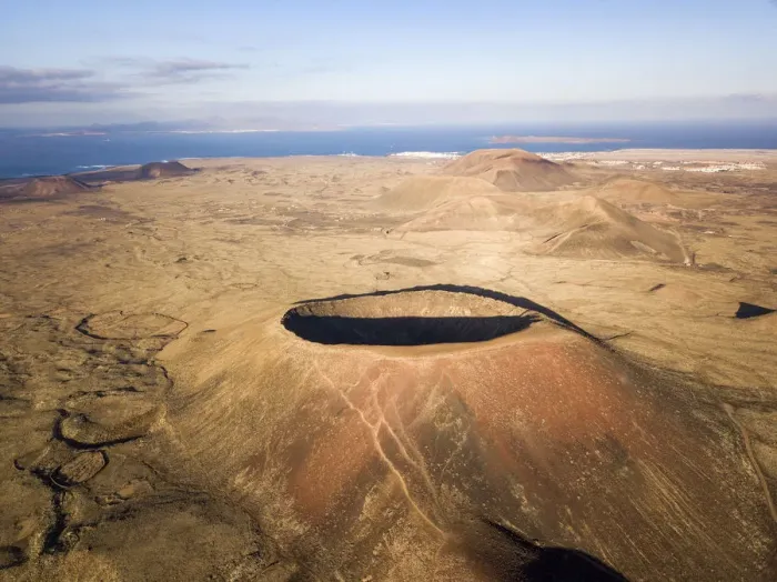 Framed Print : Calderon Hondo from above, Fuerteventura, Canary Islands, Spain Framed Print : Calderon Hondo from above, Fuerteventura, Canary Islands, Spain