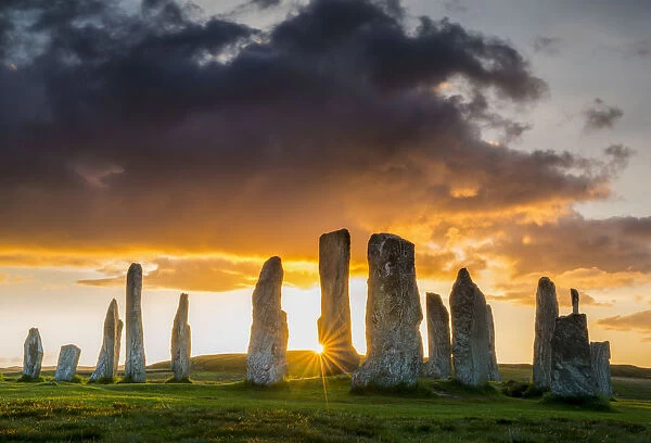 Callanish Standing Stones at Sunset, Isle of Lewis, Outer Hebrides, Scotland