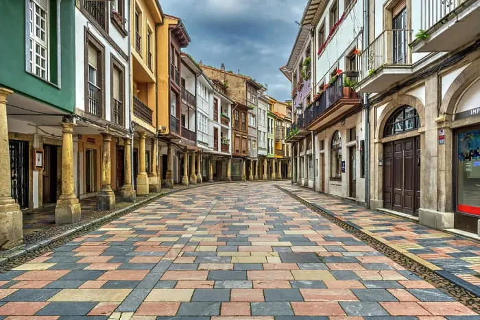 Framed Print : Calle Rivero pedestrian street, Aviles, Asturias, Spain Framed Print : Calle Rivero pedestrian street, Aviles, Asturias, Spain