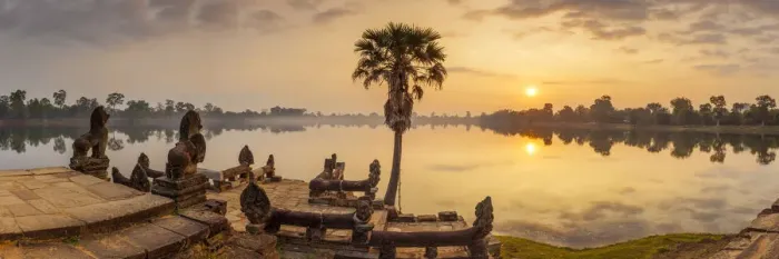 Framed Print : Cambodia, Angkor, Sra Srang, former royal bathing pond, dawn Framed Print : Cambodia, Angkor, Sra Srang, former royal bathing pond, dawn