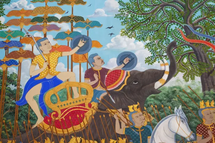 Framed Print : Cambodia, Phnom Penh, The Royal Palace, Wall Murals in the Museum of the White Elephant Framed Print : Cambodia, Phnom Penh, The Royal Palace, Wall Murals in the Museum of the White Elephant