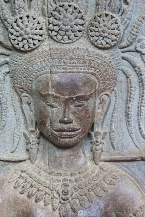 Framed Print : Cambodia, Siem Reap, Angkor Wat Temple, Carving Reliefs depicting Apsara Dancer Framed Print : Cambodia, Siem Reap, Angkor Wat Temple, Carving Reliefs depicting Apsara Dancer