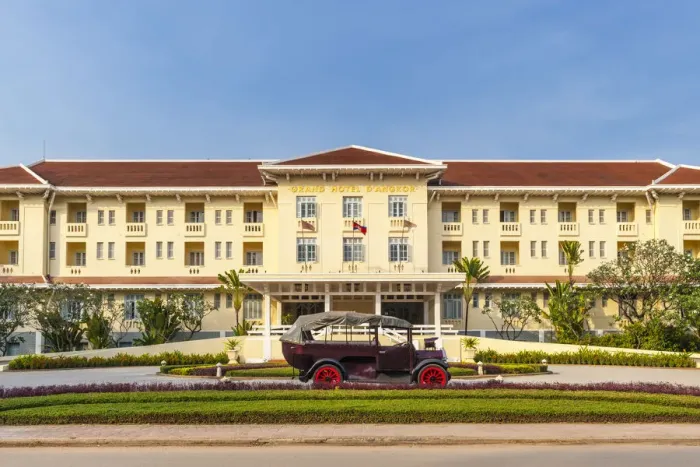 Framed Print : Cambodia, Siem Reap, Grand Hotel d Angkor, exterior Framed Print : Cambodia, Siem Reap, Grand Hotel d Angkor, exterior