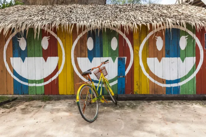 Framed Print : Cambodia, Sihanoukville, Otres Beach, beach bicycle Framed Print : Cambodia, Sihanoukville, Otres Beach, beach bicycle