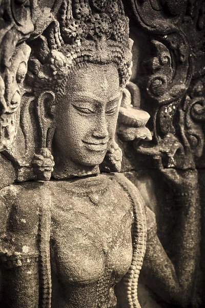 Cambodia, Temples of Angkor (UNESCO site), Bayon, Apsara nymph