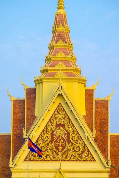 Framed Print : Cambodian flag flying in front of the Cambodian Supreme Court, Phnom Penh, Cambodia Framed Print : Cambodian flag flying in front of the Cambodian Supreme Court, Phnom Penh, Cambodia