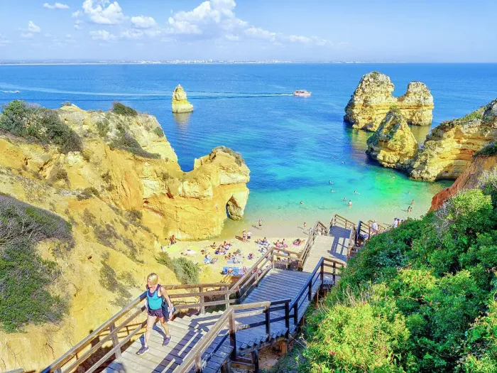 Framed Print : Camilo Beach Camilo Beach, Praia do Camilo, Natural Cliff Formation and Beach Cove Lagos, Algarve, Portugal