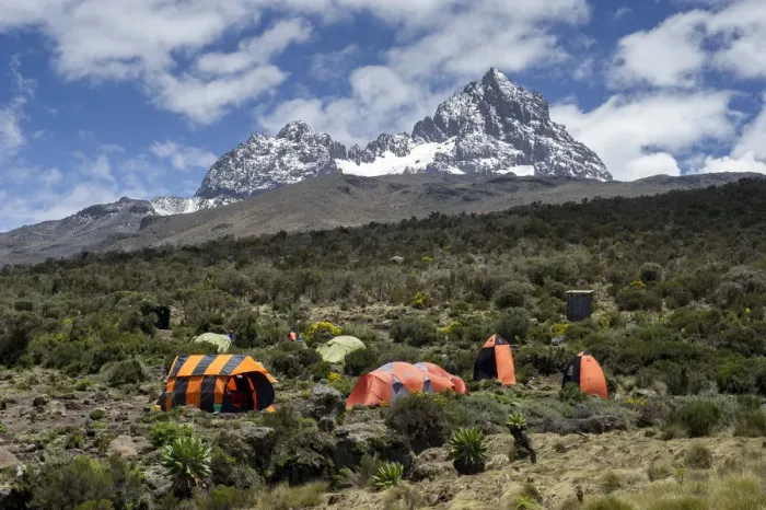 Framed Print : Camping climbing Mount Kilimanjaro, Tanzania Framed Print : Camping climbing Mount Kilimanjaro, Tanzania