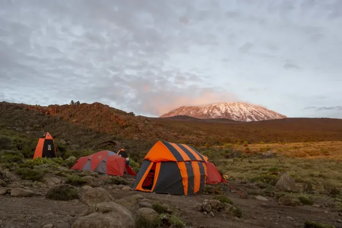 Framed Print : Camping climbing Mount Kilimanjaro, Tanzania
