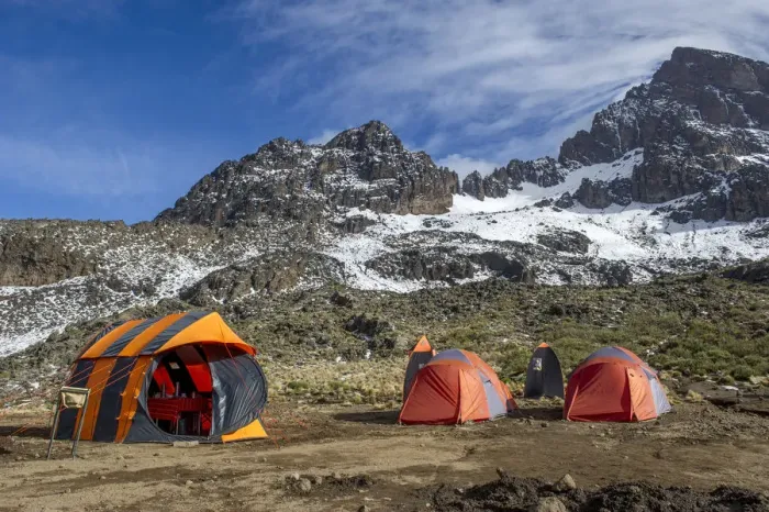 Framed Print : Camping climbing Mount Kilimanjaro, Tanzania