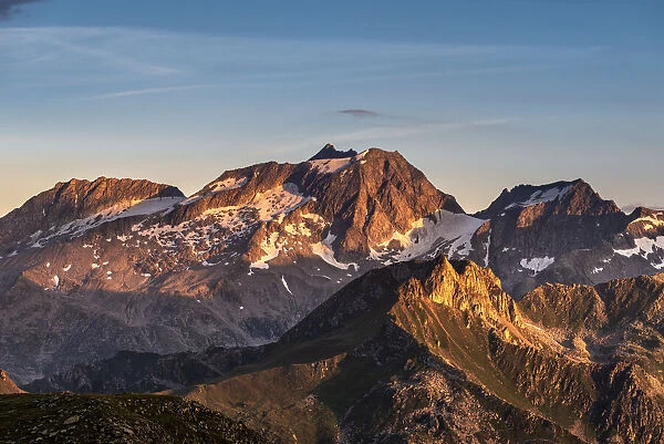 Campo Tures, Bolzano province, South Tyrol, Italy. The peaks of Hochfeiler