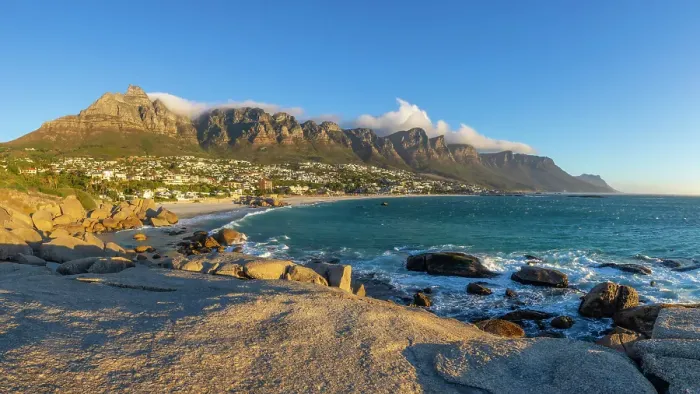 Framed Print : Camps Bay & The Twelve Apostles, Cape Town, Western Cape, South Africa Framed Print : Camps Bay & The Twelve Apostles, Cape Town, Western Cape, South Africa