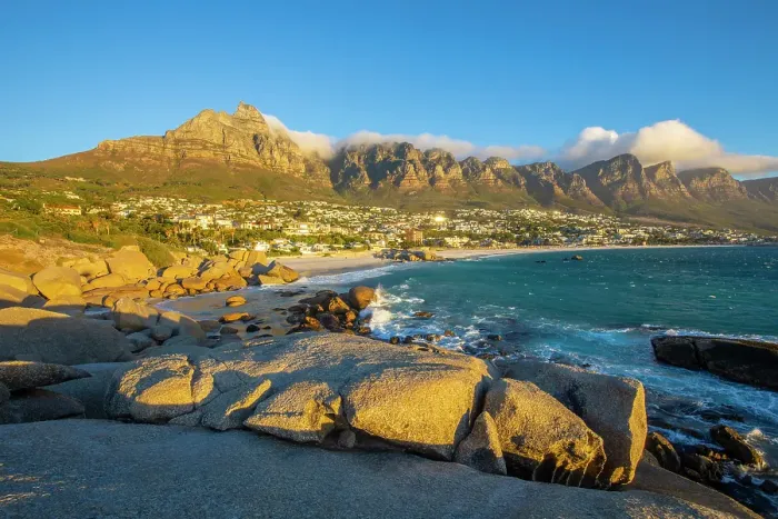 Framed Print : Camps Bay & The Twelve Apostles, Cape Town, Western Cape, South Africa Framed Print : Camps Bay & The Twelve Apostles, Cape Town, Western Cape, South Africa