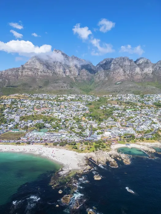 Framed Print : Camps Bay & The Twelve Apostles, Cape Town, Western Cape, South Africa