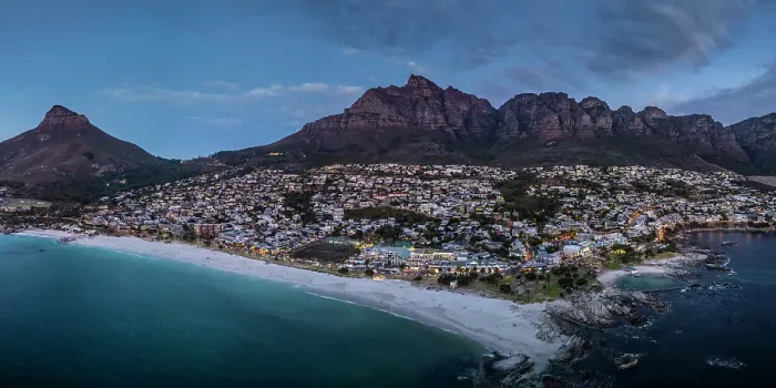 Framed Print : Camps Bay & The Twelve Apostles, Cape Town, Western Cape, South Africa