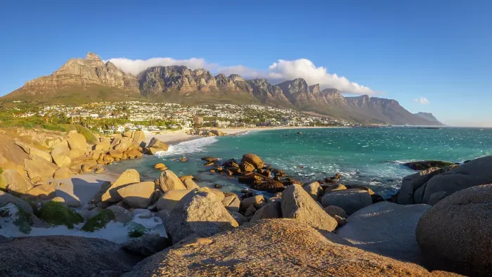 Framed Print : Camps Bay & The Twelve Apostles, Cape Town, Western Cape, South Africa Framed Print : Camps Bay & The Twelve Apostles, Cape Town, Western Cape, South Africa