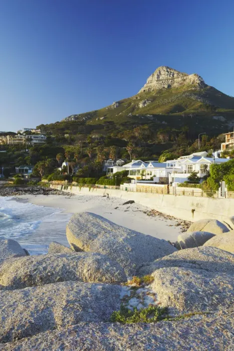 Framed Print : Camps Bay with Lions Head in background, Cape Town, Western Cape, South Africa Framed Print : Camps Bay with Lions Head in background, Cape Town, Western Cape, South Africa