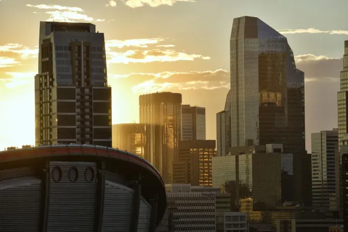 Framed Print : Canada, Alberta, Calgary, skyline at sunset Framed Print : Canada, Alberta, Calgary, skyline at sunset