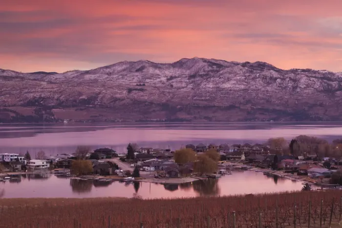 Framed Print : Canada, British Columbia, Okanagan Valley, West Kelowna, vineyard and lake