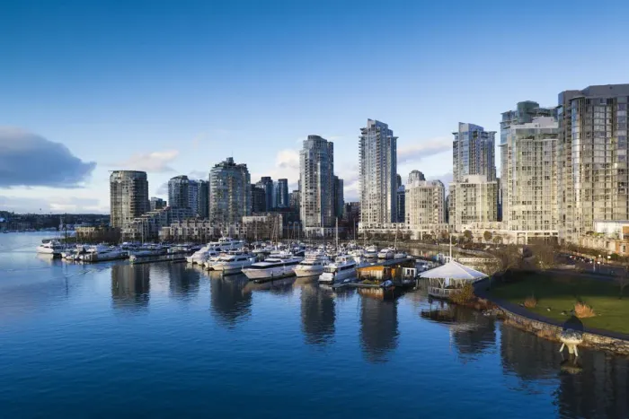 Framed Print : Canada, British Columbia, Vancouver, buildings along False Creek Framed Print : Canada, British Columbia, Vancouver, buildings along False Creek
