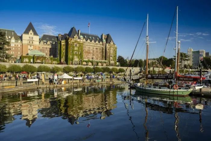 Framed Print : Canada, British Columbia, Vancouver Island, Victoria, harbor and Empress hotel Framed Print : Canada, British Columbia, Vancouver Island, Victoria, harbor and Empress hotel