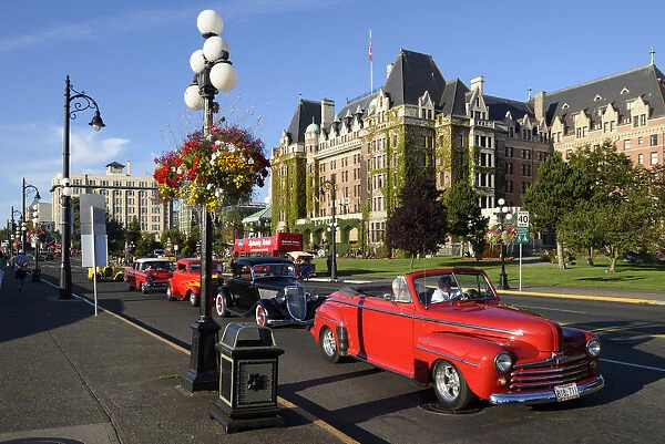 Canada, British Columbia, Vancouver Island, Victoria, Empire hotel and classic cars