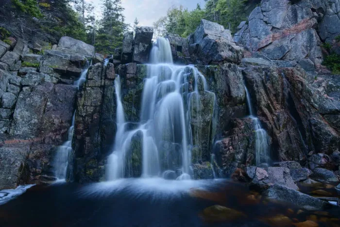Framed Print : Canada, Maritimes, Cape Breton, Ingonish, Cape Breton Highlands National Park, waterfall Framed Print : Canada, Maritimes, Cape Breton, Ingonish, Cape Breton Highlands National Park, waterfall