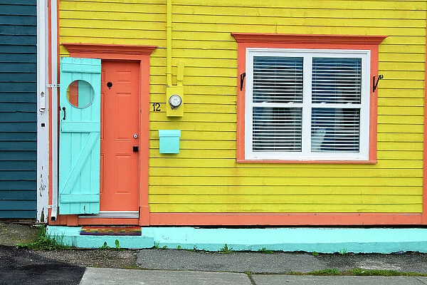 Canada, Maritimes, Newfoundland, St. John's, door, window, cat