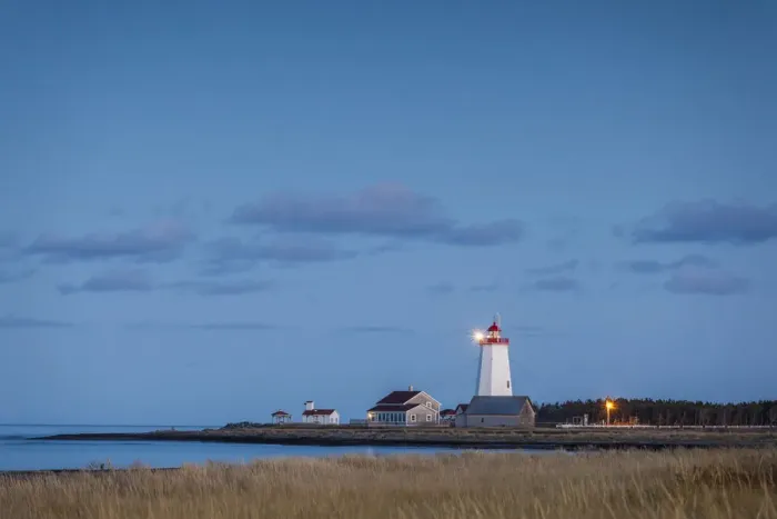Framed Print : Canada, New Brunswick, Acadian Peninsula, Miscou Island, Miscou Lighthouse, dusk Framed Print : Canada, New Brunswick, Acadian Peninsula, Miscou Island, Miscou Lighthouse, dusk