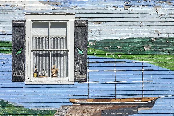 Canada, New Brunswick, Saint John River Valley, Gagetown, sailing ship wall mural