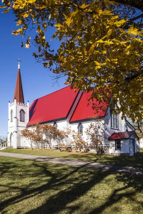 Framed Print : Canada, New Brunswick, Saint John River Valley, Gagetown, St John Anglican Church, b Framed Print : Canada, New Brunswick, Saint John River Valley, Gagetown, St John Anglican Church, b