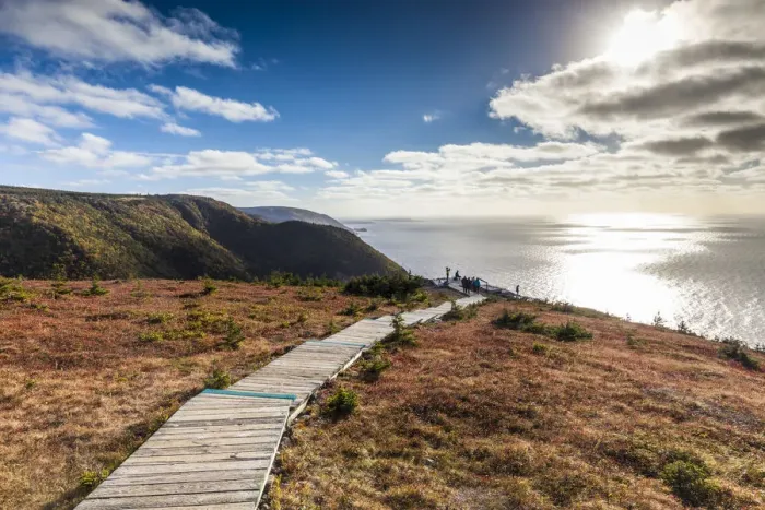 Framed Print : Canada, Nova Scotia, Cabot Trail, Cape Breton Highlands National Park, walkway of Framed Print : Canada, Nova Scotia, Cabot Trail, Cape Breton Highlands National Park, walkway of